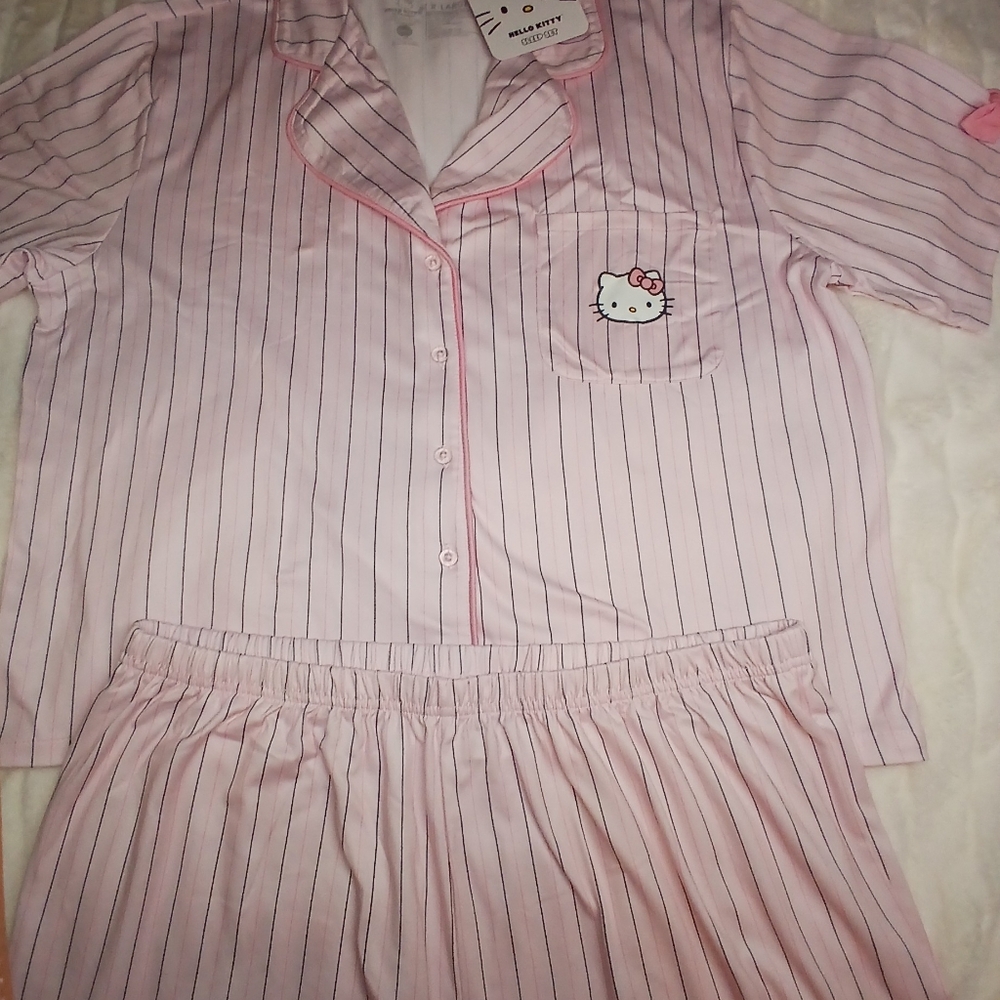Hello Kitty Pink Striped Pajama Sleep Set – Size XL – NWT - Picture 10 of 13